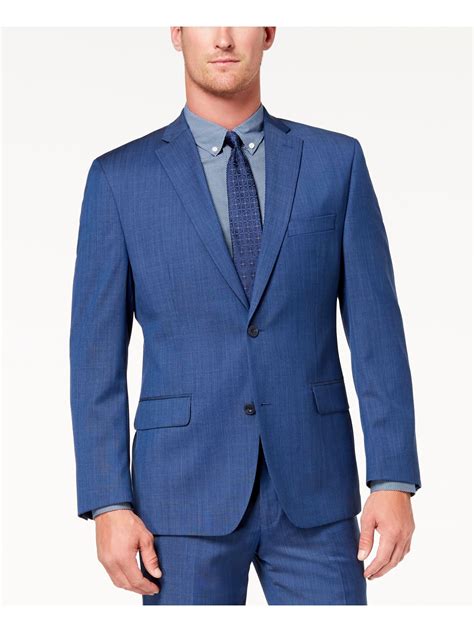 MICHAEL KORS Mens Navy Classic Wool Blend Suit Separate 